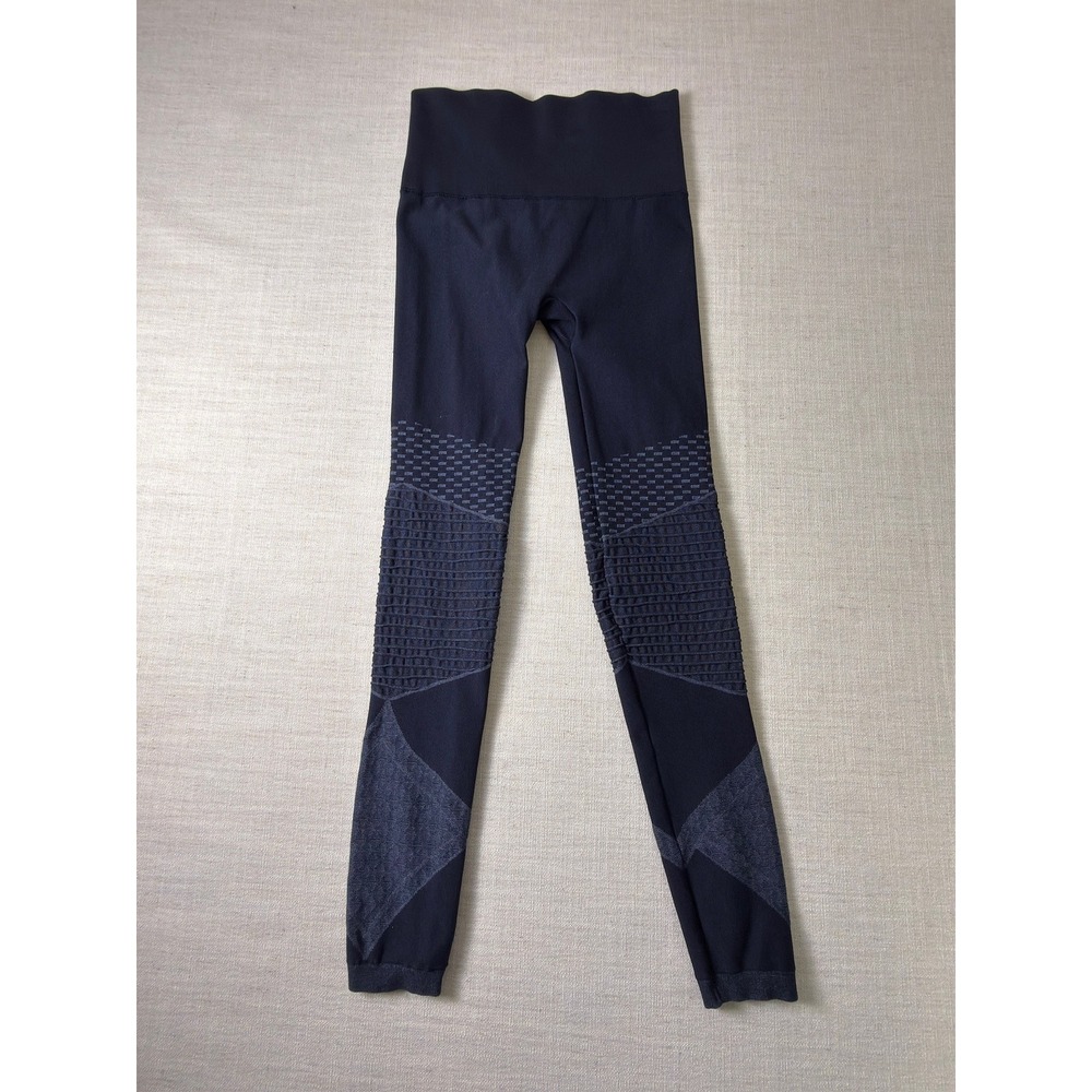Spanx Look at Me Now Seamless Moto Leggings Navy Blue High Waist S/P 2029R